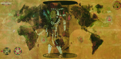 梅丁衍 Dean-E MEI _旋藏法_Rotating Buddha _影像輸出於畫布 _190x90m _2016(藝星藝術中心) _