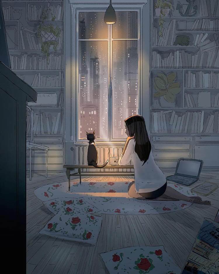 性格男子的療癒系插畫