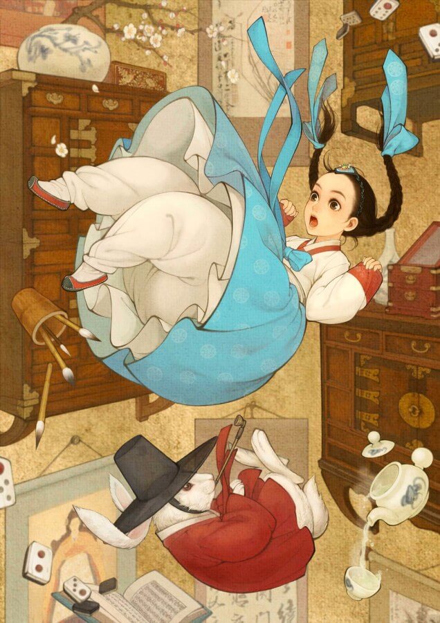 Nayoung Wooh,迪士尼,童話,插畫,韓國,韓國傳統服飾,宮廷,韓國古裝,動漫,動畫