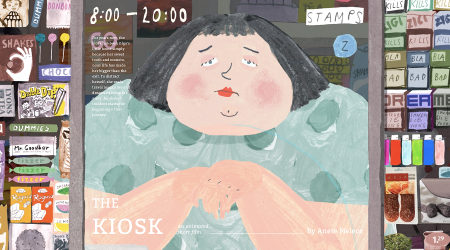 拉脫維亞設計師, Anete Melece,動畫短片,The Kiosk,Olga
