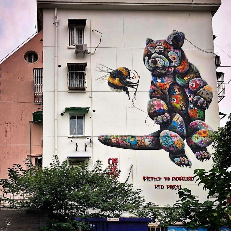 Louis Masai拼布動物壁畫