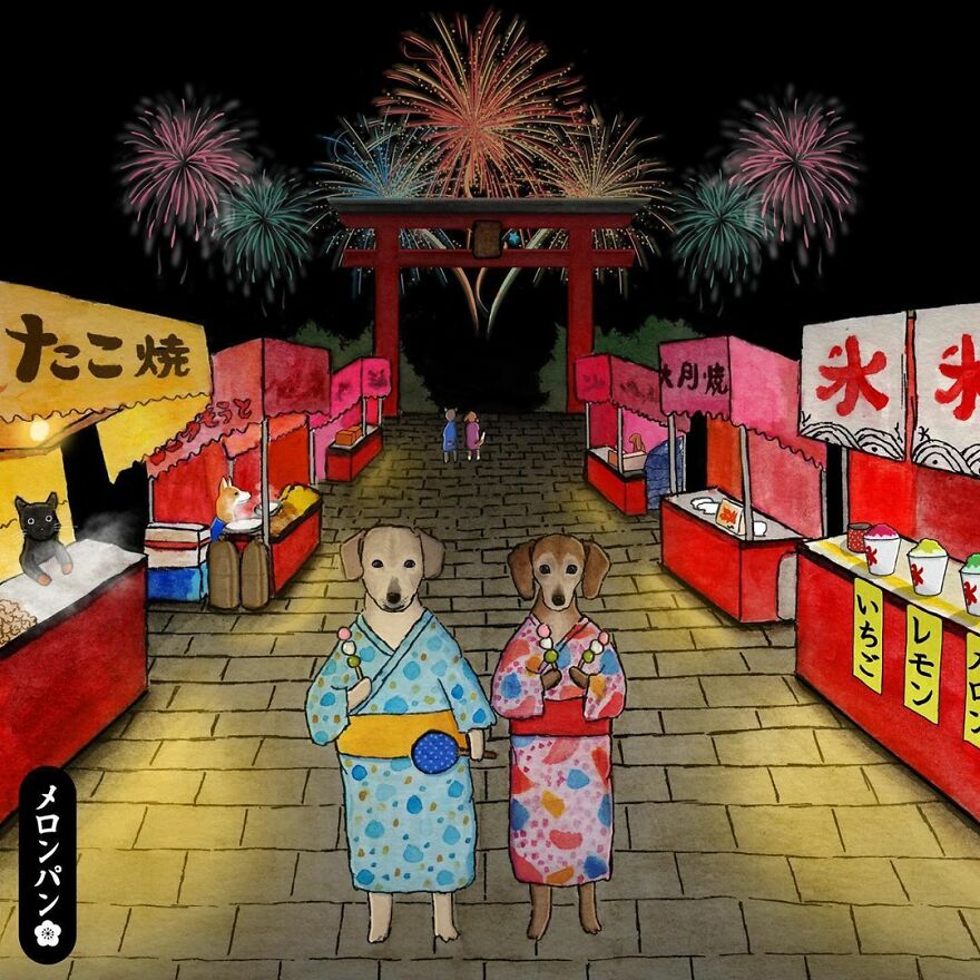 《Meronpan》 動物 插畫
