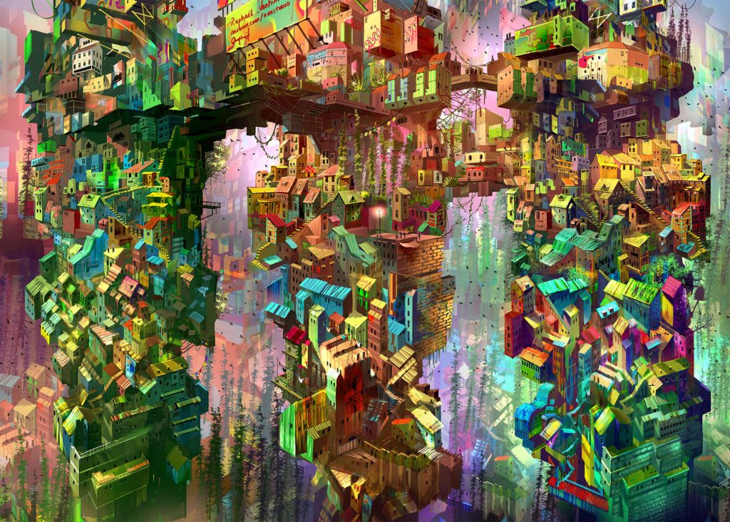 Raphael Vanhomwegen 數位插畫 都市
