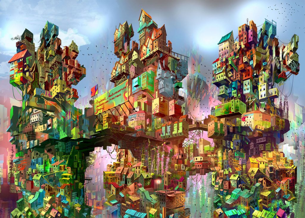 Raphael Vanhomwegen 數位插畫 都市